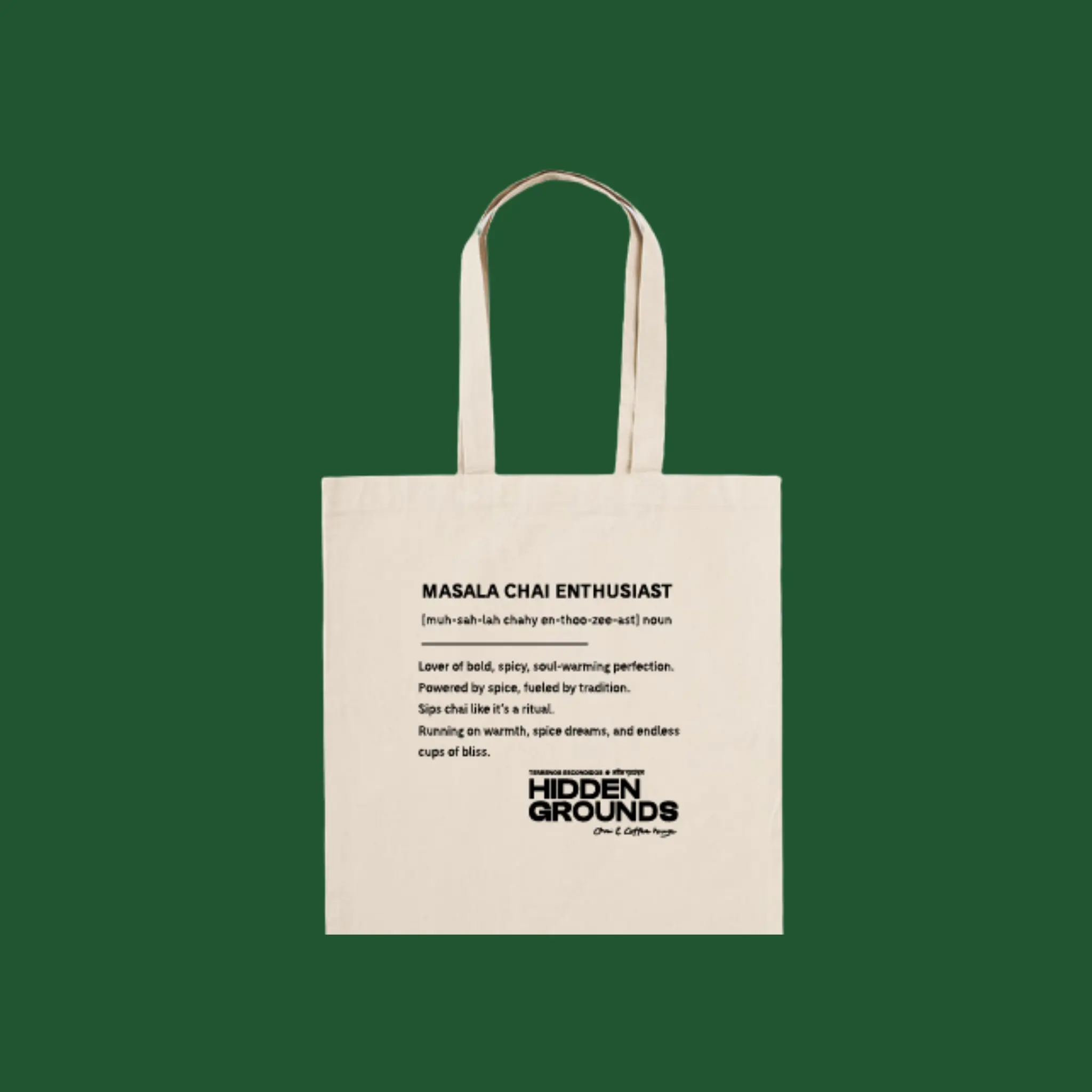 Masala Chai Enthusiast Tote Bag Hidden Grounds Coffee