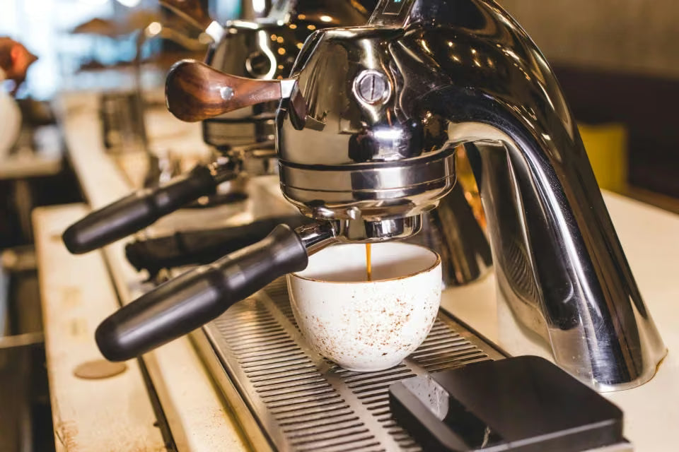 Espresso equipment in the café
