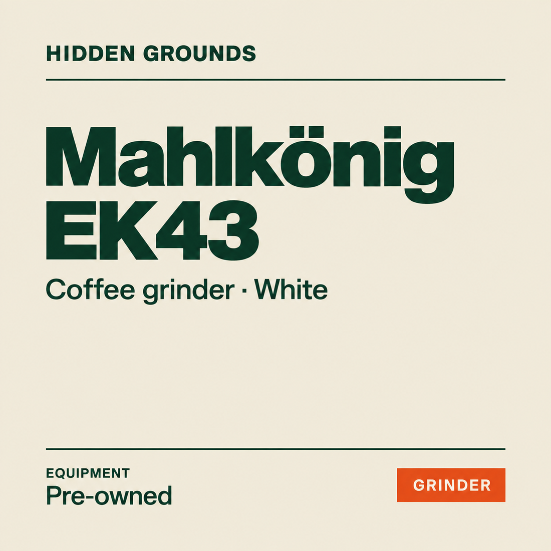 Mahlkönig EK43 Coffee Grinder - White — Hidden Grounds product artwork