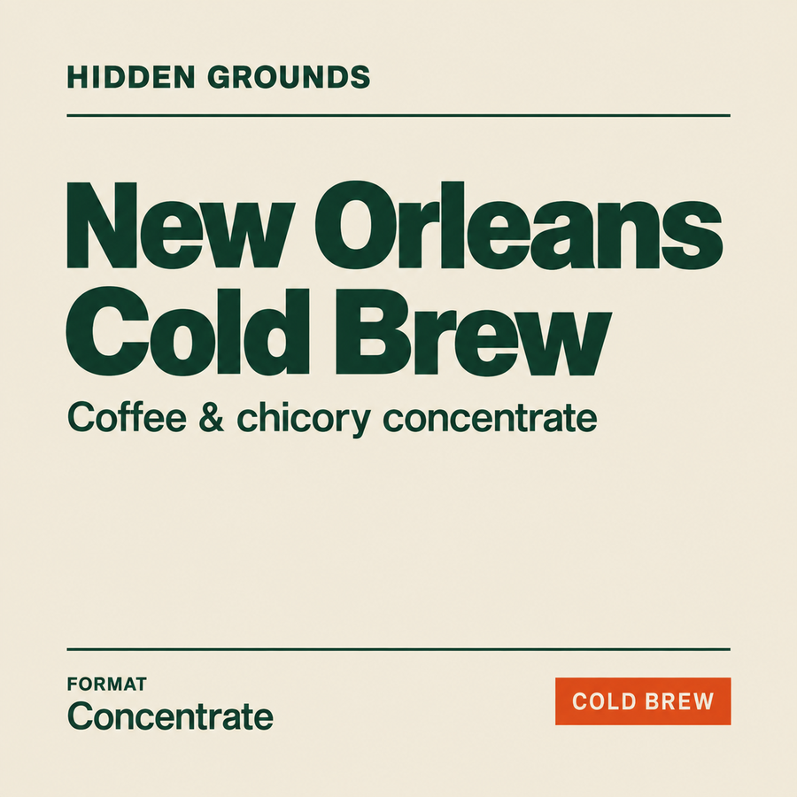New Orleans Style Cold Brew Concentrate — Hidden Grounds product artwork