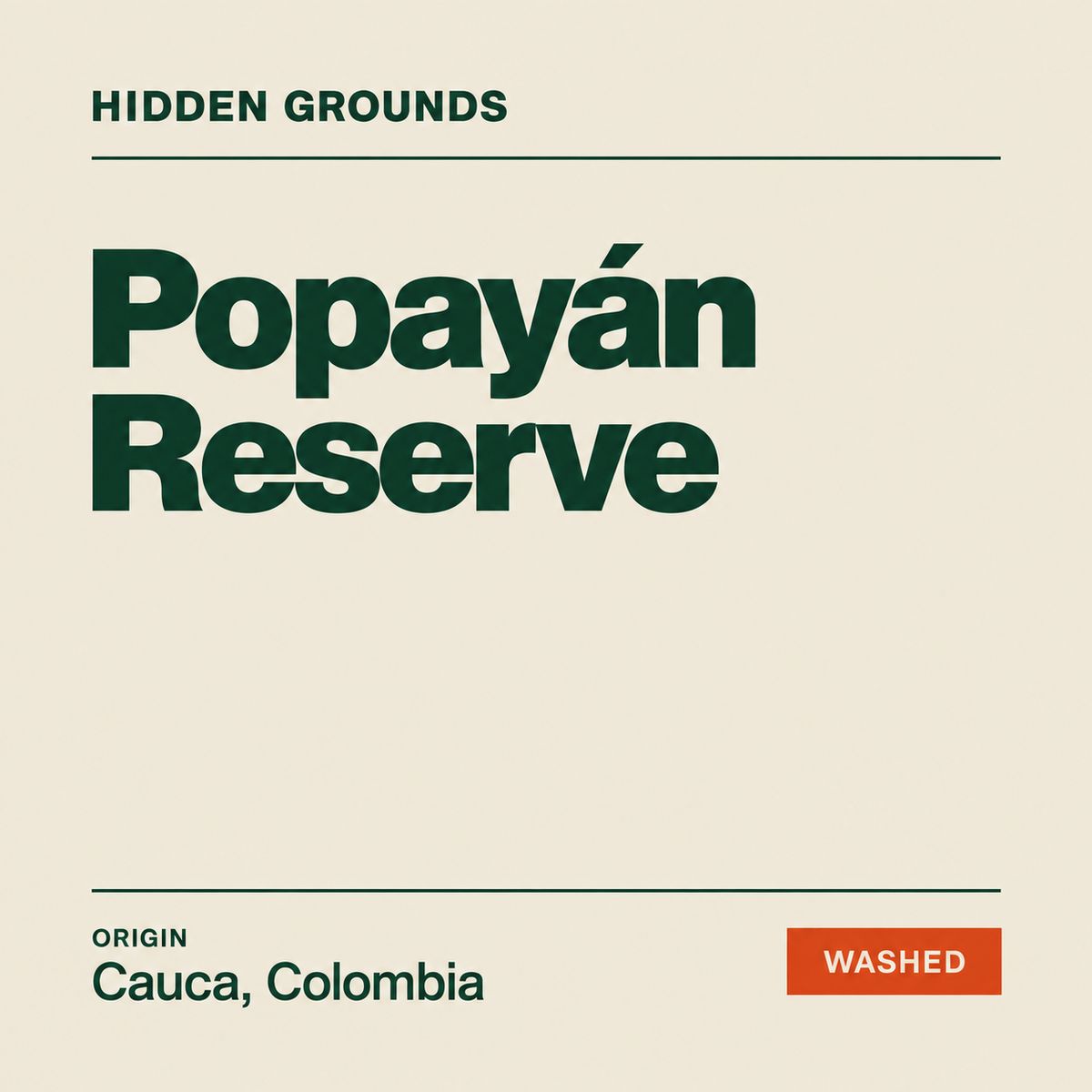 Colombia Popayán Reserve — Hidden Grounds product artwork